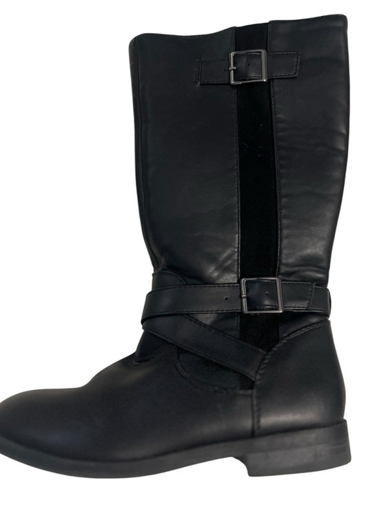 Source Unknown Other - Girls Black Leather Knee High Boots Riding Style Size 1